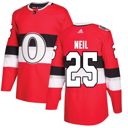 Adidas Senators #25 Chris Neil Red Authentic 100 Classic Stitched NHL Jersey